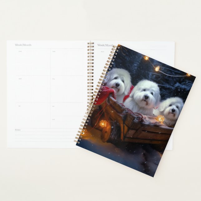 Coton De Tulear Snowy Sleigh Christmas Decor  Planner (Display)