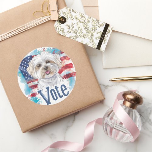Coton De Tulear US Elections Vote for Change Classic Round Sticker