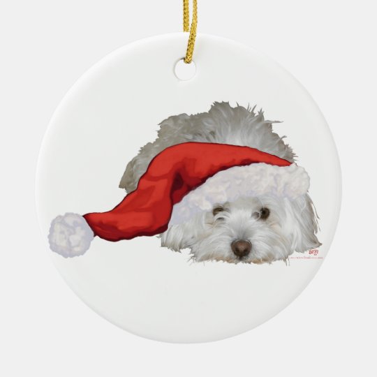 Coton de Tulear Waiting Ceramic Ornament