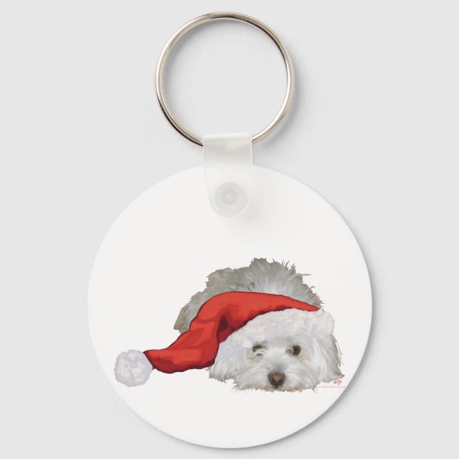 Coton de Tulear - Waiting Keychain (Front)