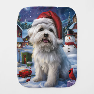 Coton De Tulear Winter Wonderland Christmas Joy Baby Burp Cloth