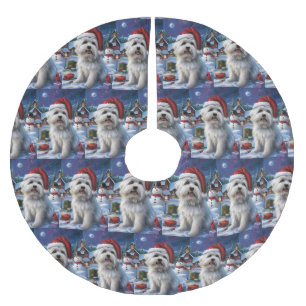 Coton De Tulear Winter Wonderland Christmas Joy Brushed Polyester Tree Skirt