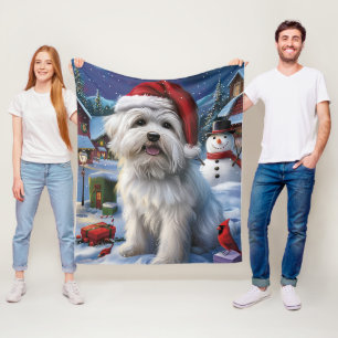 Coton De Tulear Winter Wonderland Christmas Joy Fleece Blanket