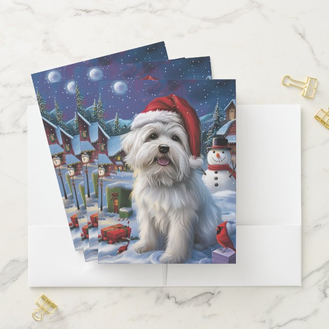 Coton De Tulear Winter Wonderland Christmas Joy Pocket Folder (In Situ)