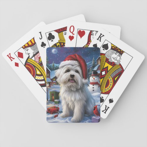 Coton De Tulear Winter Wonderland Christmas Joy Poker Cards