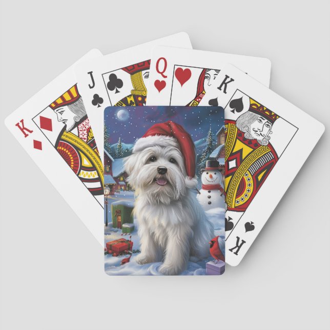 Coton De Tulear Winter Wonderland Christmas Joy Poker Cards (Back)