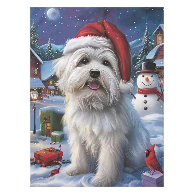 Coton De Tulear Winter Wonderland Christmas Joy Tablecloth (Front)