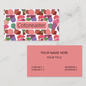 Cotoneaster Colorful Leaves Botanical Business Card