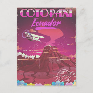 Cotopaxi ,Ecuador AIR MAIL travel poster Postcard