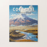 Cotopaxi National Park Ecuador Travel Art Vintage Jigsaw Puzzle<br><div class="desc">Cotopaxi vector artwork design. The park is a large,  forested area in Ecuador spanning parts of Cotopaxi,  Pichincha and Napo provinces. It’s known for the active,  snow-capped Cotopaxi volcano and vast Limpiopungo Lake.</div>