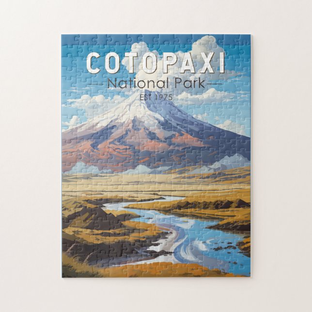 Cotopaxi National Park Ecuador Travel Art Vintage Jigsaw Puzzle (Vertical)