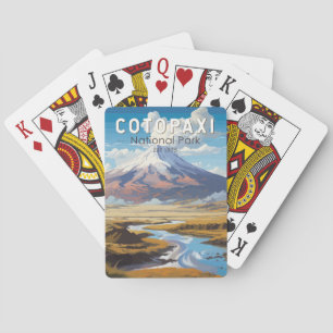 Cotopaxi National Park Ecuador Travel Art Vintage Poker Cards