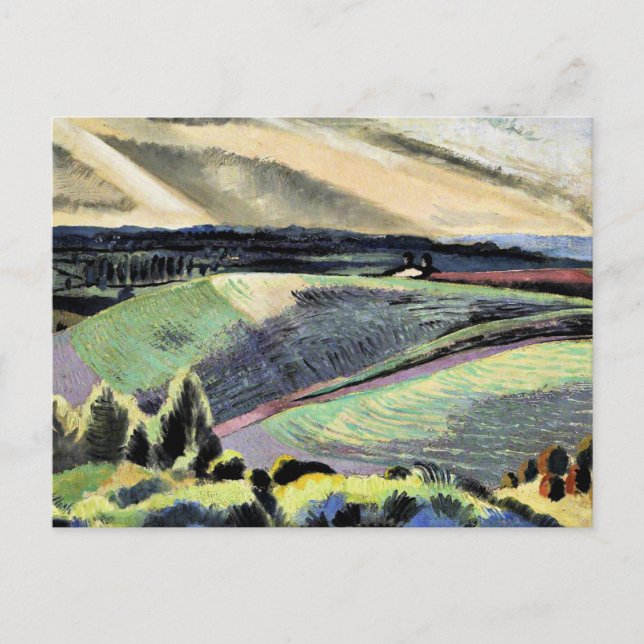 Cotswold Hills, Surrealism painting by Paul Nash Postcard (Front)