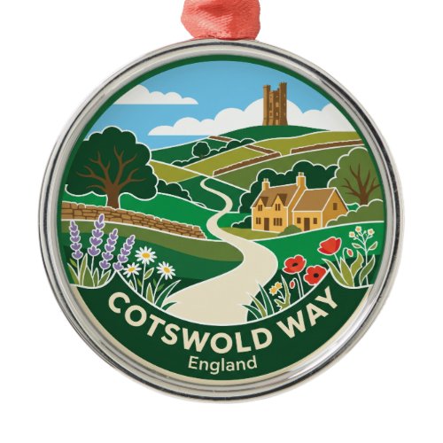 Cotswold Way England Metal Ornament