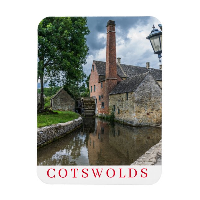Cotswolds Lower Slaughter watermill fridge magnet (Vertical)