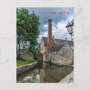 Cotswolds Lower Slaughter watermill view postcard