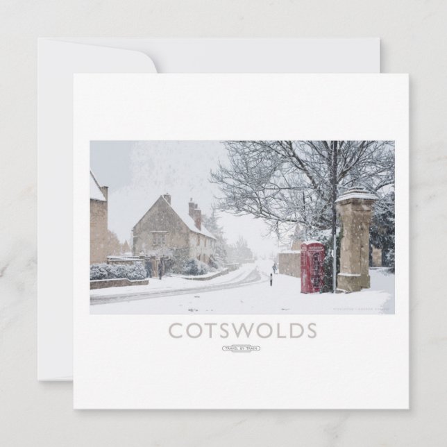 Cotswolds Railway Poster Holiday Card (Front)