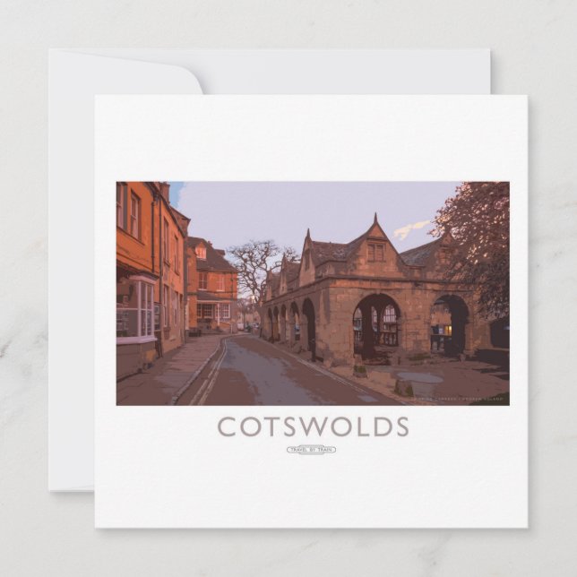 Cotswolds Railway Poster Holiday Card (Front)
