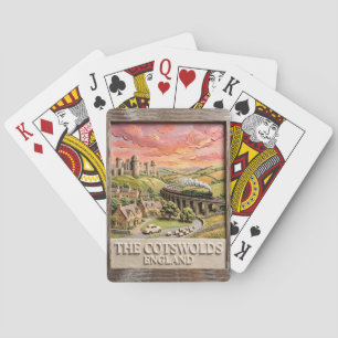 Cotswolds Steam Train Castle Countryside England Poker Cards