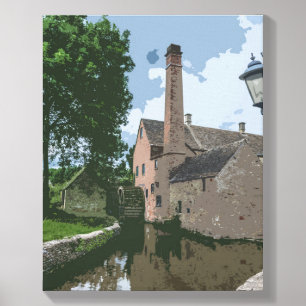 Cotswolds village watermill view photo tile