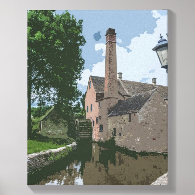 Cotswolds village watermill view photo tile (Front Set)