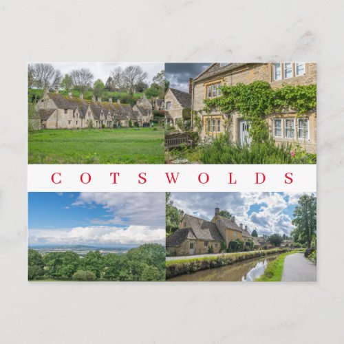 Cotswolds villages view postcard