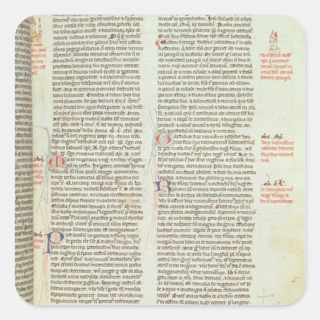 Cott Nero D II f.114 Adrian IV Square Sticker (Front)