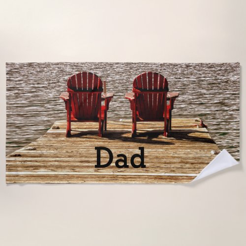 Cottage Adirondack Chairs Dad Beach Towel