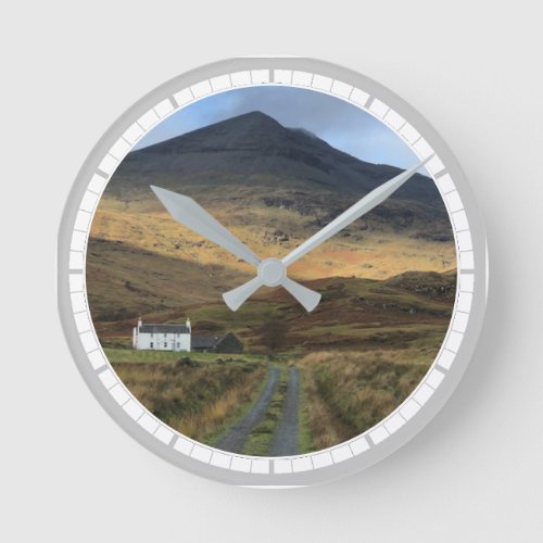 Cottage and Mountain on the Isle of Mull Scotland Round Clock