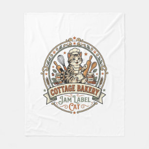 Cottage Bakery Jam Label Cat Cottage Bakery Jam La Fleece Blanket