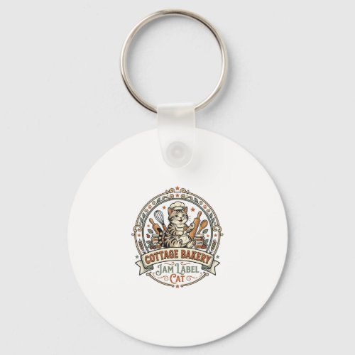 Cottage Bakery Jam Label Cat Cottage Bakery Jam La Keychain