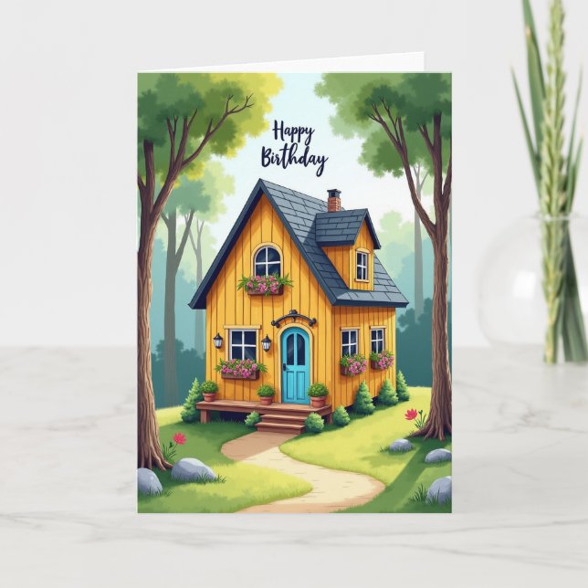 Cottage Birthday Scene Card (Front)