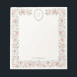 Cottage Bloom Monogram Notepad<br><div class="desc">Cottage themed,  sage green and blush floral notepad design with a monogram.</div>
