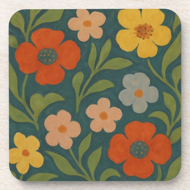 Cottage Blooms Beverage Coaster (Front)
