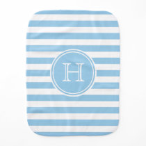 Cottage Blue and White Stripe Monogram Baby Burp Cloth Cottage Blue and White Stripe Monogram Baby Burp Cloth