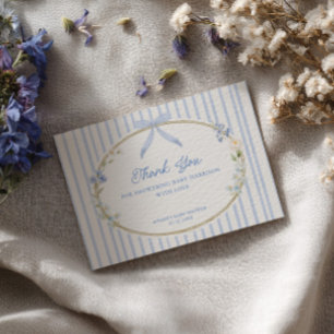 Cottage Blue Baby Shower Thank You Card