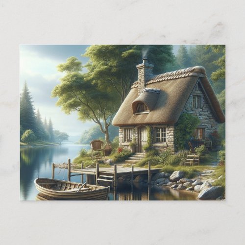 Cottage by the Stream Postcard