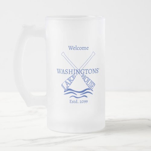 Cottage Cabin Lake House Drinkware Frosted Glass Beer Mug