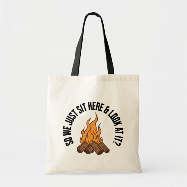 Cottage Campfire Tote Bag Cozy Outdoor Gift (Front)