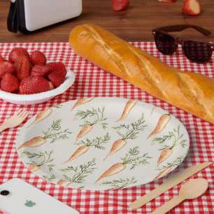 Cottage Carrots Vegetables Paper Plates