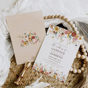 Cottage Chic Botanical Garden Floral Wedding Invitation