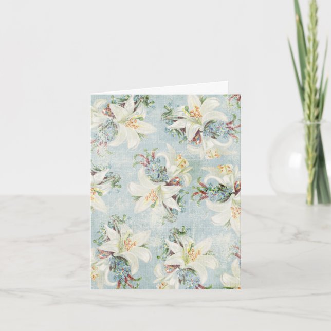 Cottage Chic Day Lily Blank Note Card (Front)