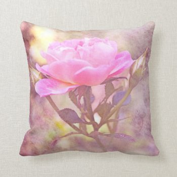 Cottage Chic Rose Throw Pillow by BamalamArt at Zazzle