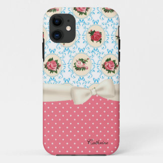 Cottage Chic Roses & Polka Dots iPhone 11 Case