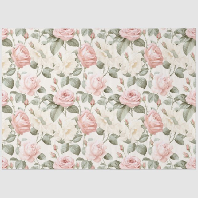Cottage Chic Roses Series Design 4 Tissue Paper (Front)