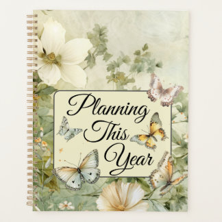 Cottage Chic Wildflower and Butterfly Yearly Planner