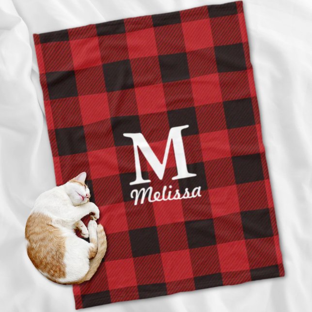 cottage Christmas Red buffalo lumberjack plaid Fleece Blanket (cottage Christmas Red buffalo lumberjack plaid Fleece Blanket)
