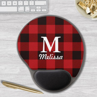 cottage Christmas Red buffalo lumberjack plaid Gel Mouse Pad