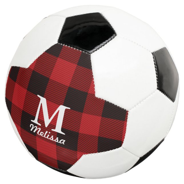 cottage Christmas Red buffalo lumberjack plaid Soccer Ball (Three Quarter)