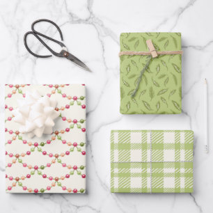 Cottage Christmas Wrapping Paper - Garland
